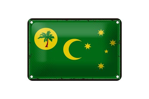Blechschild Flagge Kokosinseln 18x12cm Retro Cocos Islands Dekoration
