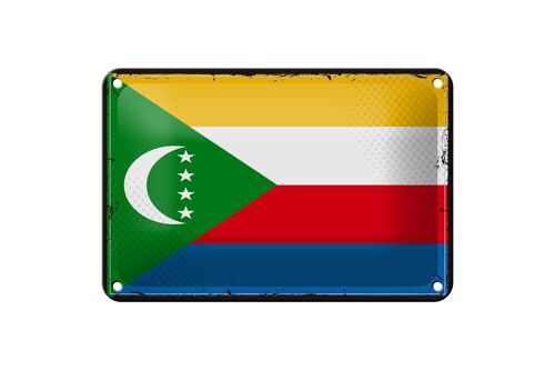 Blechschild Flagge der Komoren 18x12cm Retro Flag Comoros Dekoration