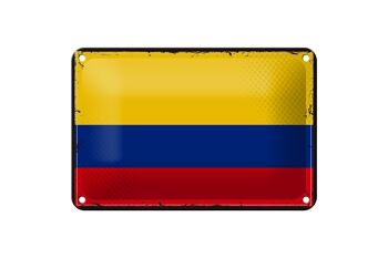 Signe en étain drapeau de la colombie, 18x12cm, drapeau rétro, décoration de la colombie 1