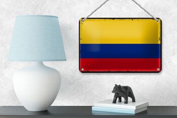 Signe en étain drapeau de la colombie, 18x12cm, drapeau rétro, décoration de la colombie 4