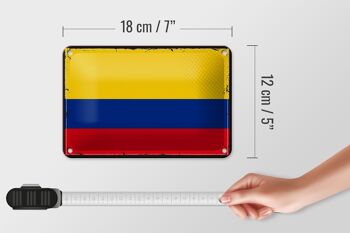 Signe en étain drapeau de la colombie, 18x12cm, drapeau rétro, décoration de la colombie 5
