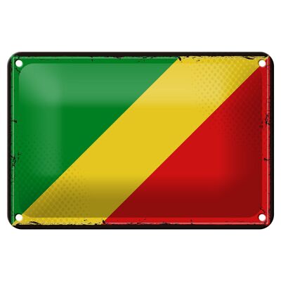 Blechschild Flagge Kongo 18x12cm Retro Flag of the Congo Dekoration