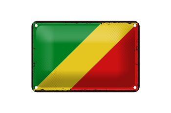 Drapeau en étain du Congo, 18x12cm, drapeau rétro du Congo, décoration 1