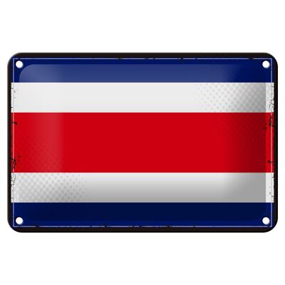 Cartel de chapa Bandera de Costa Rica 18x12cm Decoración Retro de Costa Rica