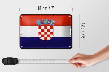 Signe en étain drapeau de la croatie 18x12cm, drapeau rétro de la croatie, décoration 5