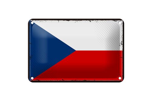 Blechschild Flagge Tschechiens 18x12cm Retro Czech Republic Dekoration