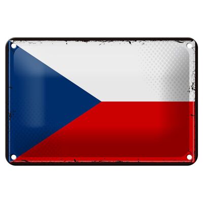 Targa in metallo Bandiera della Repubblica Ceca 18x12 cm Decorazione retrò della Repubblica Ceca