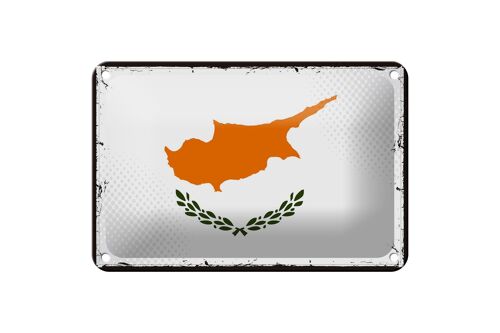 Blechschild Flagge Zypern 18x12cm Retro Flag of Cyprus Dekoration