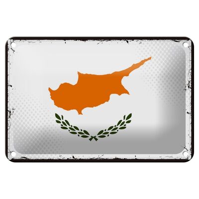 Targa in metallo Bandiera di Cipro 18x12 cm Decorazione con bandiera retrò di Cipro