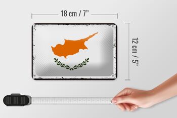 Drapeau de chypre en étain, 18x12cm, décoration rétro, drapeau de chypre 5