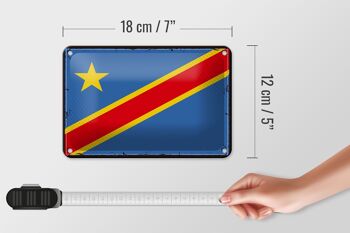 Drapeau en étain de la rd Congo, 18x12cm, décoration rétro démocratique du Congo 5