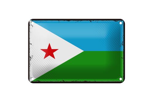 Blechschild Flagge Dschibutis 18x12cm Retro Flag Djibouti Dekoration