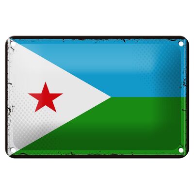 Cartel de chapa con bandera de Yibuti, 18x12cm, bandera Retro, decoración de Yibuti