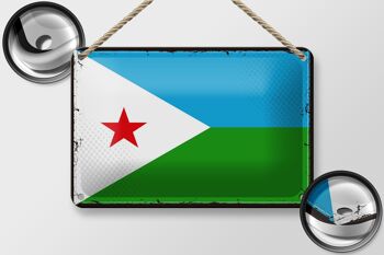 Drapeau de Djibouti en étain, 18x12cm, drapeau rétro, décoration de Djibouti 2