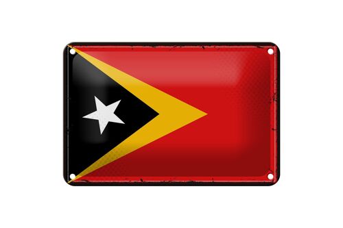 Blechschild Flagge Osttimors 18x12cm Retro Flag East Timor Dekoration