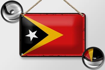Drapeau en étain du Timor oriental, 18x12cm, drapeau rétro, décoration du Timor oriental 2