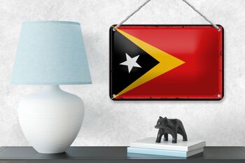 Drapeau en étain du Timor oriental, 18x12cm, drapeau rétro, décoration du Timor oriental 4