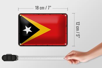 Drapeau en étain du Timor oriental, 18x12cm, drapeau rétro, décoration du Timor oriental 5