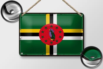 Drapeau de la Dominique en étain, 18x12cm, décoration rétro, drapeau de la Dominique 2