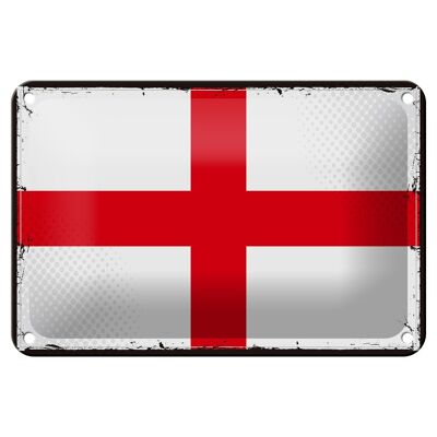 Targa in metallo Bandiera dell'Inghilterra 18x12 cm Decorazione con bandiera retrò dell'Inghilterra
