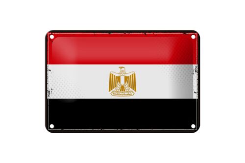 Blechschild Flagge Ägyptens 18x12cm Retro Flag of Egypt Dekoration