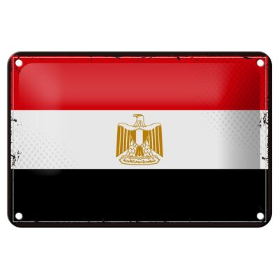 Targa in metallo Bandiera dell'Egitto 18x12 cm Decorazione con bandiera retrò dell'Egitto