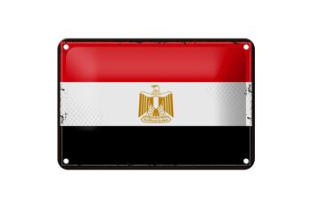 Signe en étain drapeau de l'egypte 18x12cm, décoration rétro du drapeau de l'egypte 1