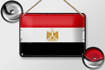 Signe en étain drapeau de l'egypte 18x12cm, décoration rétro du drapeau de l'egypte 2