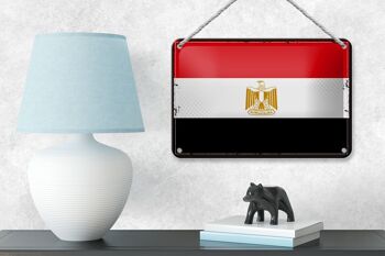 Signe en étain drapeau de l'egypte 18x12cm, décoration rétro du drapeau de l'egypte 4