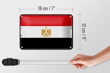 Signe en étain drapeau de l'egypte 18x12cm, décoration rétro du drapeau de l'egypte 5