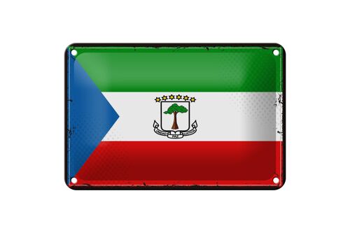 Blechschild Flagge Äquatorialguineas 18x12cm Retro Flag Dekoration