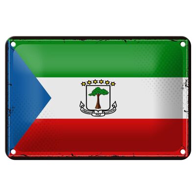 Targa in metallo Bandiera della Guinea Equatoriale 18x12 cm Decorazione bandiera retrò