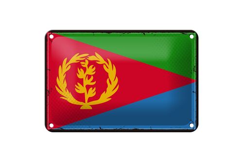 Blechschild Flagge Eritreas 18x12cm Retro Flag of Eritrea Dekoration