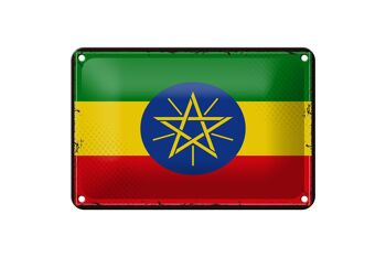 Drapeau en étain de l'éthiopie, 18x12cm, drapeau rétro, décoration éthiopienne 1