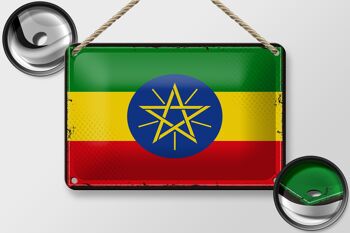 Drapeau en étain de l'éthiopie, 18x12cm, drapeau rétro, décoration éthiopienne 2