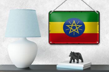 Drapeau en étain de l'éthiopie, 18x12cm, drapeau rétro, décoration éthiopienne 4