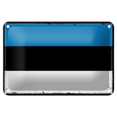 Blechschild Flagge Estlands 18x12cm Retro Flag of Estonia Dekoration