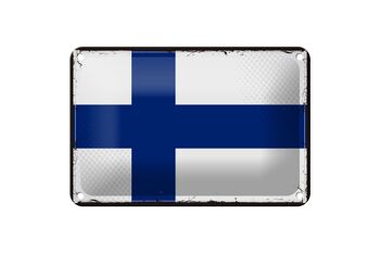Signe en étain drapeau de la finlande, 18x12cm, drapeau rétro de la finlande, décoration 1