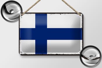 Signe en étain drapeau de la finlande, 18x12cm, drapeau rétro de la finlande, décoration 2