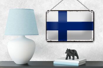 Signe en étain drapeau de la finlande, 18x12cm, drapeau rétro de la finlande, décoration 4