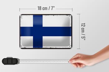 Signe en étain drapeau de la finlande, 18x12cm, drapeau rétro de la finlande, décoration 5
