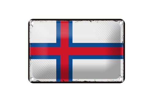 Blechschild Flagge Färöer 18x12cm Retro Flag Faroe Islands Dekoration