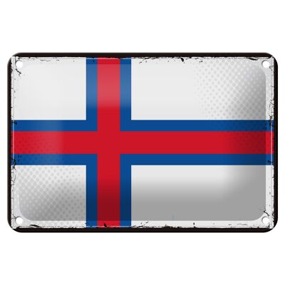 Targa in metallo Bandiera Isole Faroe 18x12 cm Decorazione bandiera retrò Isole Faroe