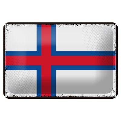 Blechschild Flagge Färöer 18x12cm Retro Flag Faroe Islands Dekoration