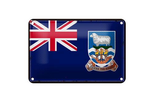 Blechschild Flagge Falklandinseln 18x12cm Retro Flag Dekoration