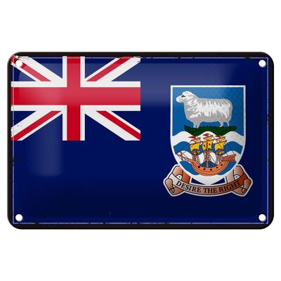 Targa in metallo Bandiera Isole Falkland 18x12 cm Decorazione bandiera retrò