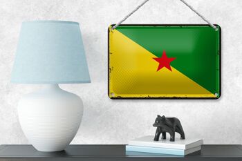 Drapeau de la Guyane française en étain, 18x12cm, décoration rétro 4