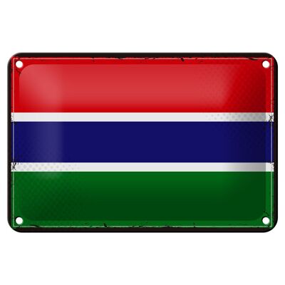 Blechschild Flagge Gambias 18x12cm Retro Flag of the Gambia Dekoration