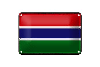 Signe en étain drapeau de la gambie 18x12cm, drapeau rétro de la gambie, décoration 1