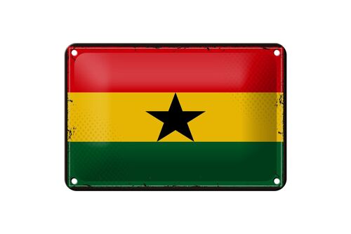 Blechschild Flagge Ghanas 18x12cm Retro Flag of Ghana Dekoration